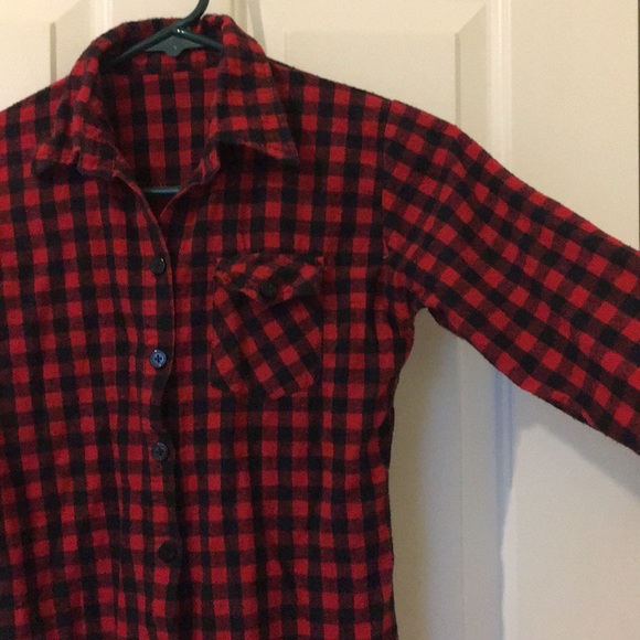Vintage black and red plaid shirt - Picture 4 of 4